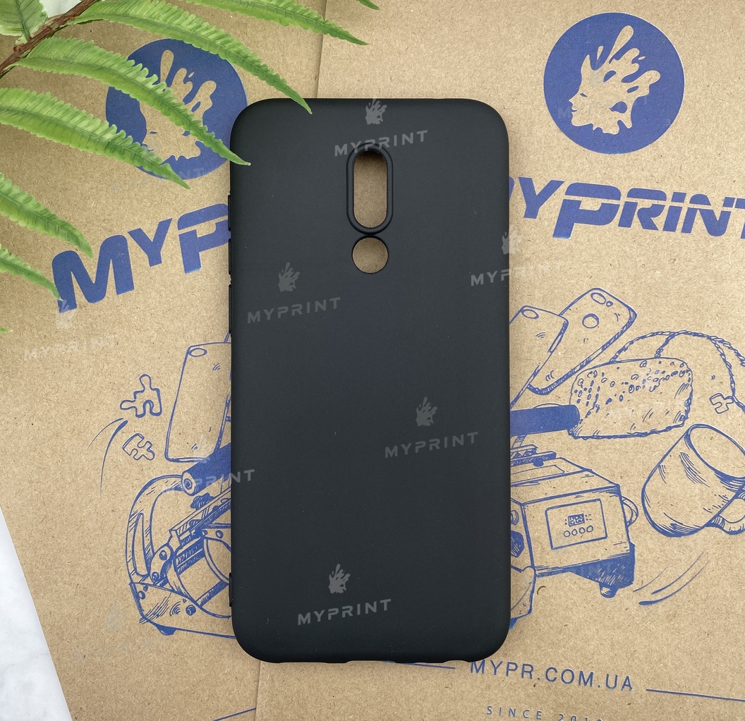 Silicone case for Meizu 16X black (4711) - фото 1 Silicone case for Meizu 16X black (4711) - фото 1 - Covers for UV printing