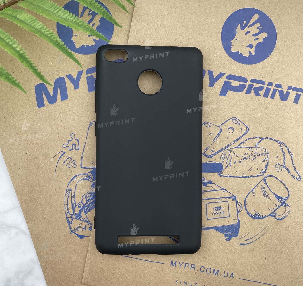 Чохол силіконовий для Xiaomi Redmi 3s чорний (5216) - фото 1 Чохол силіконовий для Xiaomi Redmi 3s чорний (5216) - фото 1 - Чохли для УФ друку