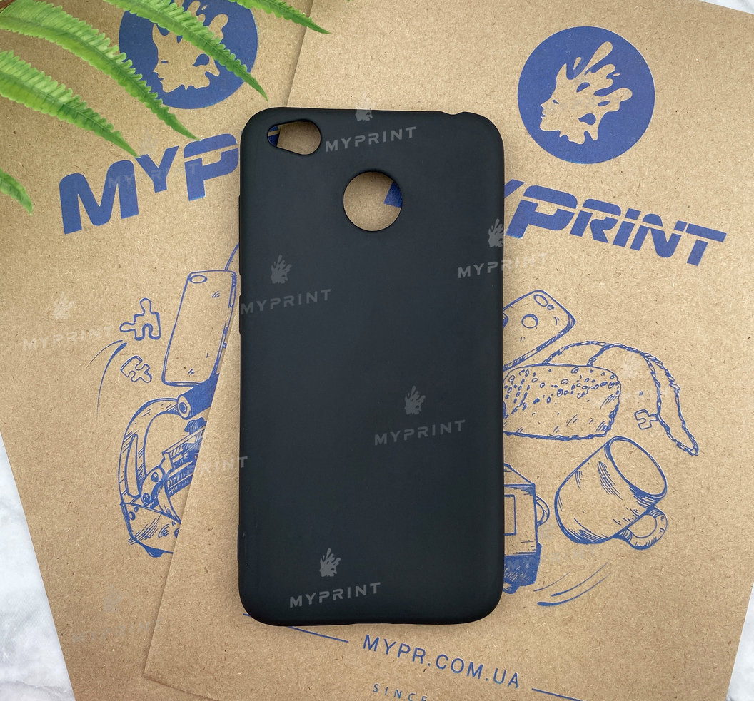 Silicone case for Xiaomi Redmi 4X black (5226) - фото 1 Silicone case for Xiaomi Redmi 4X black (5226) - фото 1 - Covers for UV printing