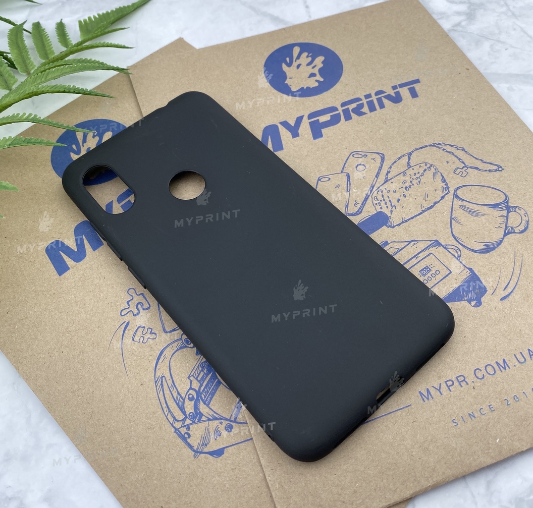 Silicone case for Xiaomi Redmi Note 6 Pro black (5275) - фото 2 Silicone case for Xiaomi Redmi Note 6 Pro black (5275) - фото 2 - Covers for UV printing