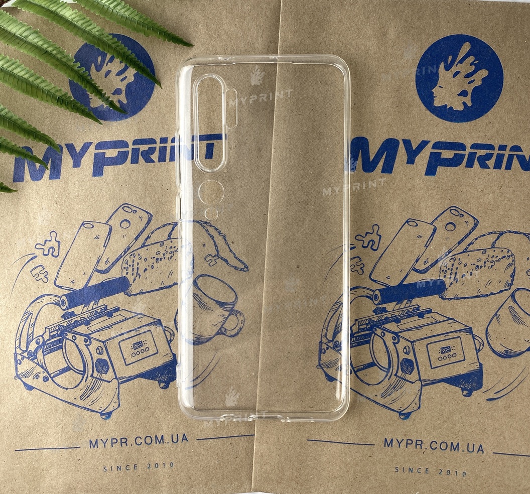 Чохол силіконовий для Xiaomi Mi Note 10 прозорий (3017) - фото 1 - Чохли для УФ друку