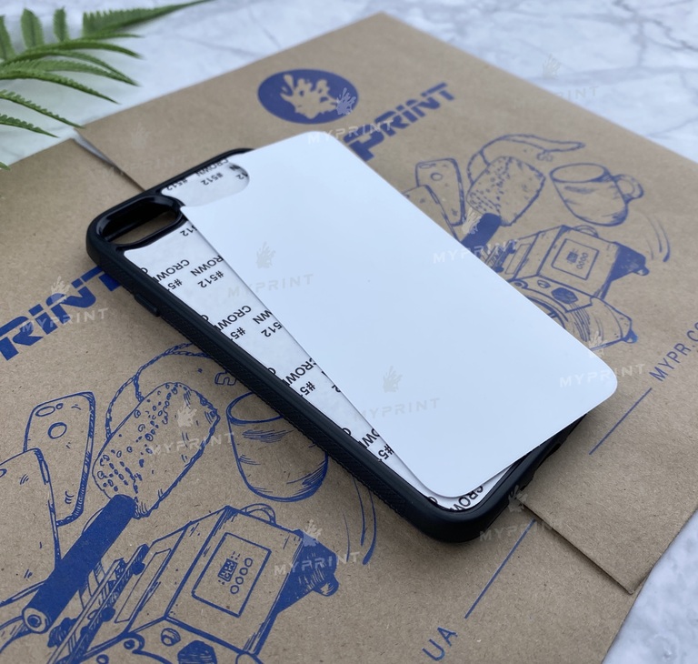 Чехол для сублимации 2D силиконовый (TPU) для iPhone 7/8 Черный (3631)  Чехол для сублимации 2D силиконовый (TPU) для iPhone 7/8 Черный (3631)