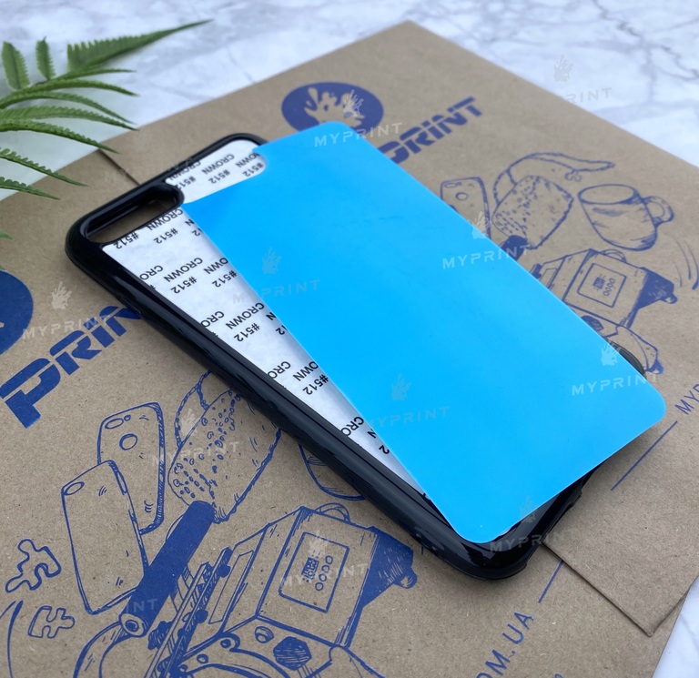 Чохол для сублімації 2D силіконовий (TPU) з гнучкою пластиною для iPhone 7 Plus / 8 Plus чорний (4379)  Чохол для сублімації 2D силіконовий (TPU) з гнучкою пластиною для iPhone 7 Plus / 8 Plus чорний (4379)
