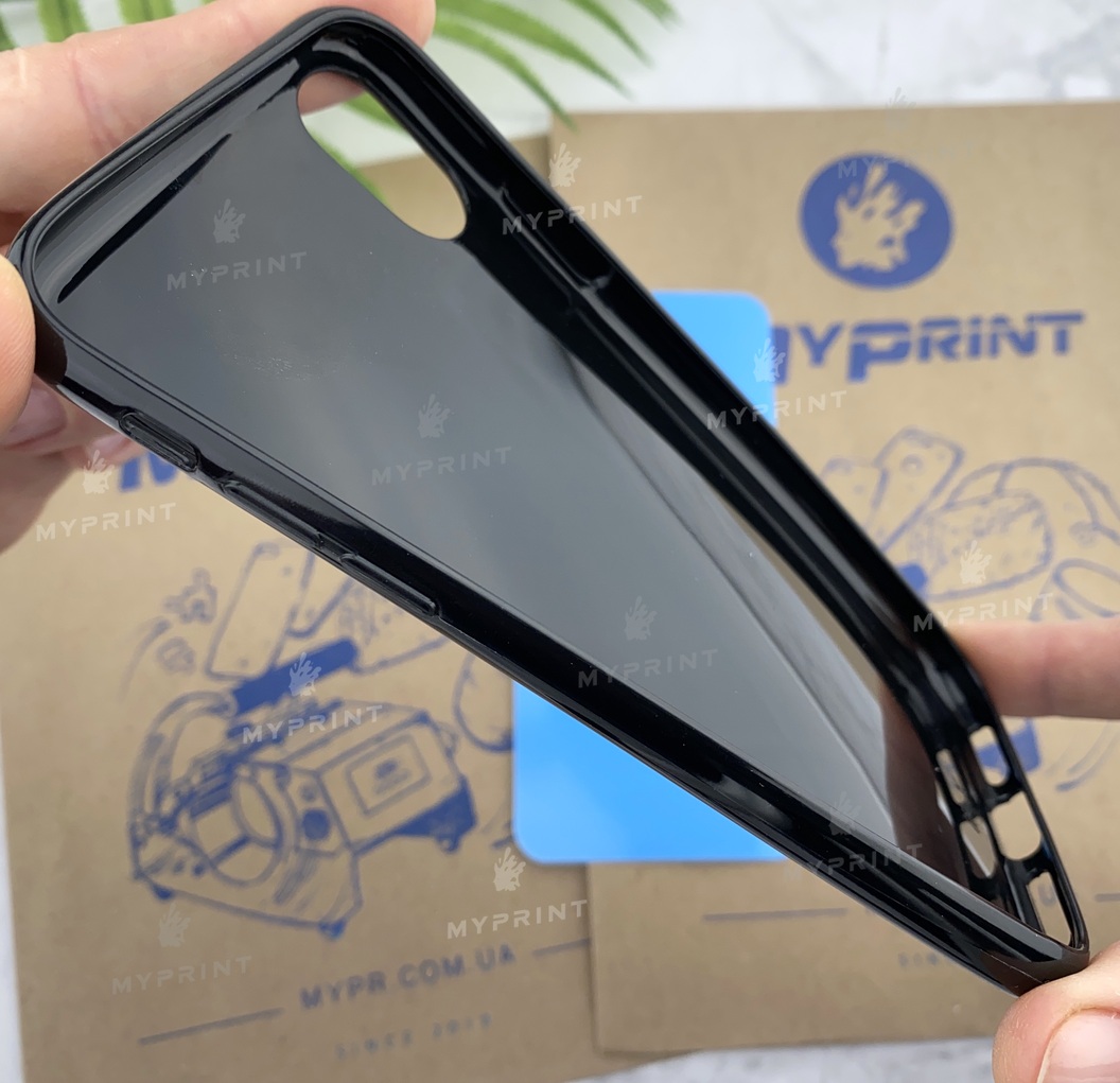 2D Silicone (TPU) Sublimation Case with Flexible Plate for iPhone X / XS Black (4382) - фото 4 2D Silicone (TPU) Sublimation Case with Flexible Plate for iPhone X / XS Black (4382) - фото 4 - Blanks for sublimation