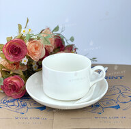 Sublimation coffee cup with saucer and spoon 8 Oz (250 ml) (6077) - фото 1 Sublimation coffee cup with saucer and spoon 8 Oz (250 ml) (6077) - фото 1 - Blanks for sublimation