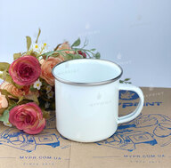 Sublimation mug metal enamel white with silver rim 11 Oz (330 ml) (2793) - фото 2 Sublimation mug metal enamel white with silver rim 11 Oz (330 ml) (2793) - фото 2 - Blanks for sublimation