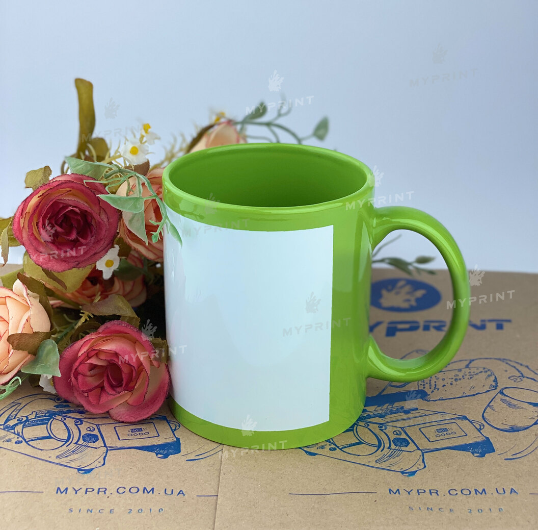 Кружка для сублимации цветная с областью для печати салатовая 11 Oz (330 мл) (6085) - фото 2 Кружка для сублимации цветная с областью для печати салатовая 11 Oz (330 мл) (6085) - фото 2 - Заготовки для сублимации