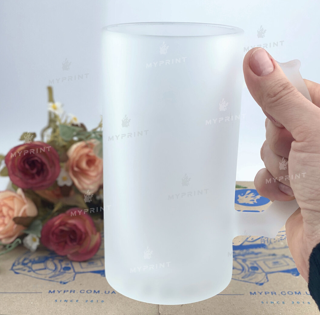 Beer glass for sublimation frosted glass (500 ml) (6076) - фото 3 Beer glass for sublimation frosted glass (500 ml) (6076) - фото 3 - Blanks for sublimation