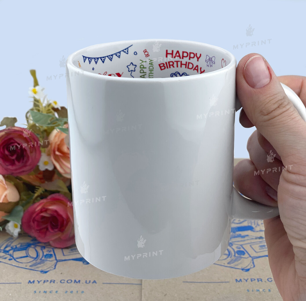Чашка для сублімації з написом всередині "Happy Birthday" 11 Oz (330 мл) (2725) - фото 5 Чашка для сублімації з написом всередині "Happy Birthday" 11 Oz (330 мл) (2725) - фото 5 - Заготовки для сублімації