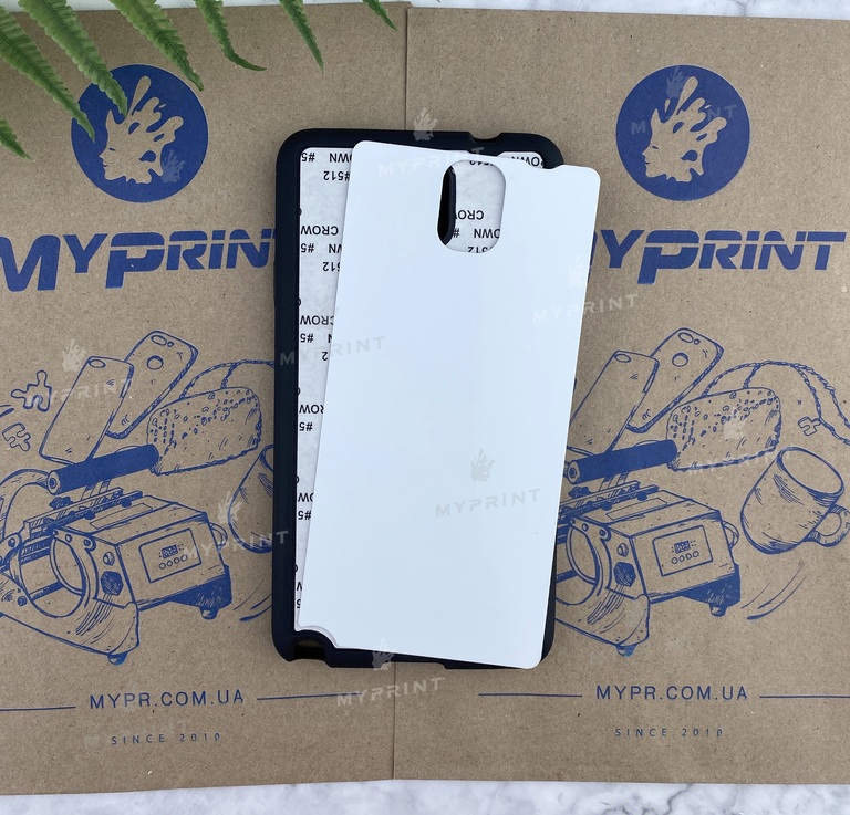 Чехол для сублимации 2D силиконовый (TPU) для Samsung Note 3 Черный (3662) 