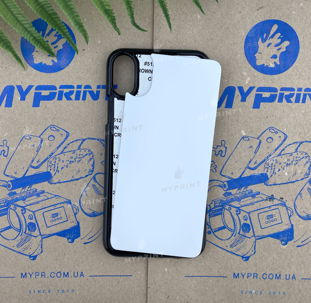 Cover for sublimation 2D plastic (PC) for iPhone X black (4201) - фото 1 Cover for sublimation 2D plastic (PC) for iPhone X black (4201) - фото 1 - Blanks for sublimation