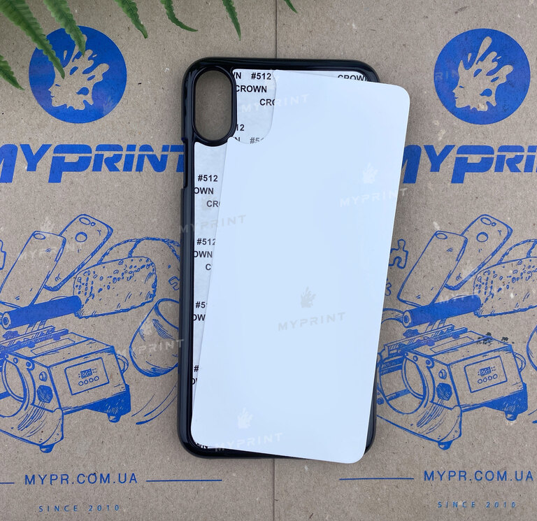 Чехол для сублимации 2D пластиковый (PC) для iPhone XS Max  черный (4419)  Чехол для сублимации 2D пластиковый (PC) для iPhone XS Max  черный (4419)