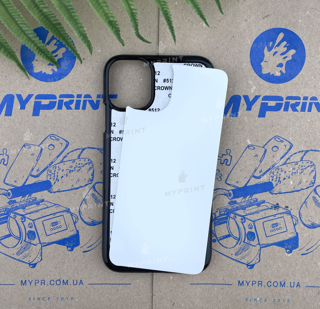 Cover for sublimation 2D plastic (PC) for iPhone 11 black (5836) - фото 1 Cover for sublimation 2D plastic (PC) for iPhone 11 black (5836) - фото 1 - Blanks for sublimation