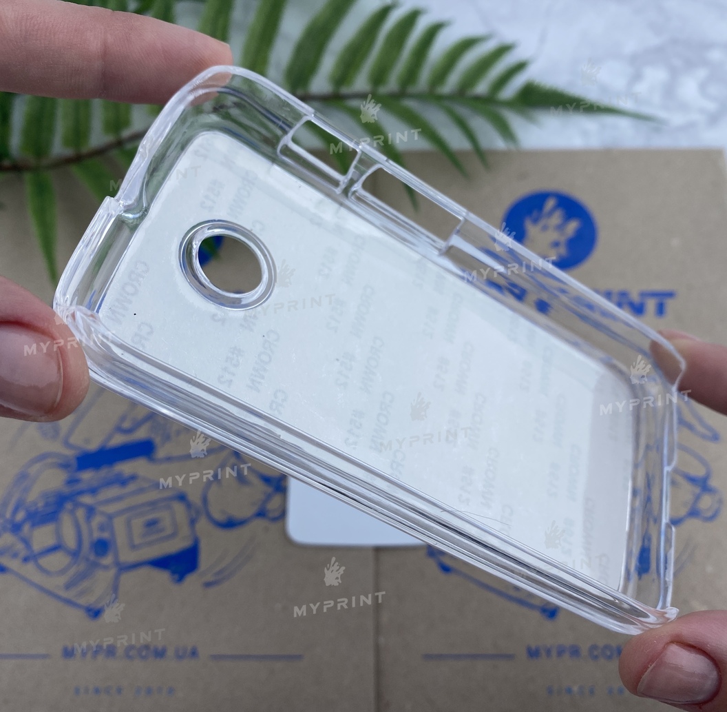 Чохол для сублімації 2D пластиковий (PC) для Motorola Moto E прозорий (3256) - фото 4 Чохол для сублімації 2D пластиковий (PC) для Motorola Moto E прозорий (3256) - фото 4 - Заготовки для сублімації