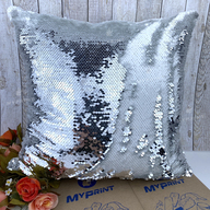 Pillow with sequins for sublimation square 40*40 cm silver (5301) - фото 1 Pillow with sequins for sublimation square 40*40 cm silver (5301) - фото 1 - Blanks for sublimation