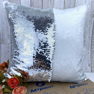 Pillow with sequins for sublimation square 40*40 cm silver (5301) - фото 2 Pillow with sequins for sublimation square 40*40 cm silver (5301) - фото 2 - Blanks for sublimation