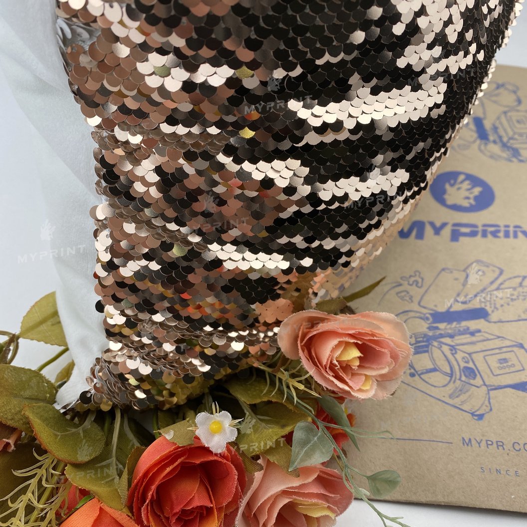 Pillow with sequins for sublimation square 40*40 cm champagne (5308) - фото 3 Pillow with sequins for sublimation square 40*40 cm champagne (5308) - фото 3 - Blanks for sublimation