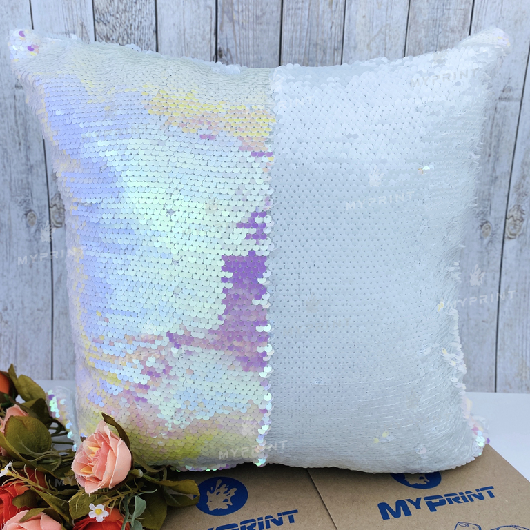 Pillow with sequins for sublimation square 40*40 cm rainbow (5303)  Pillow with sequins for sublimation square 40*40 cm rainbow (5303)
