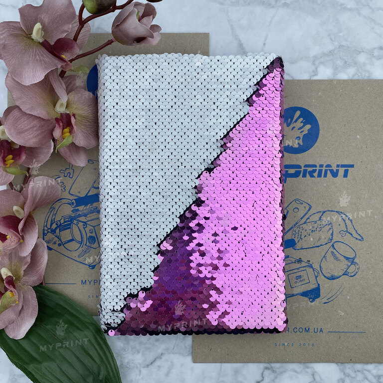 Notebook for sublimation with sequins A5 purple (5342)  Notebook for sublimation with sequins A5 purple (5342)
