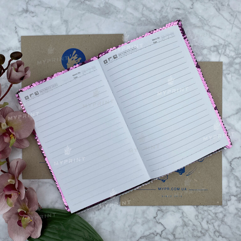 Notebook for sublimation with sequins A5 purple (5342)  Notebook for sublimation with sequins A5 purple (5342)