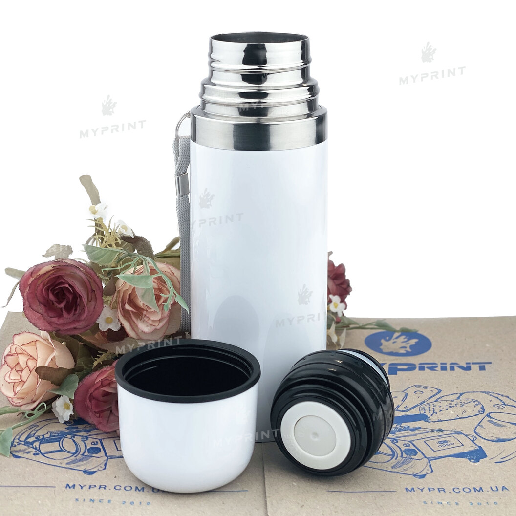 Thermos for sublimation metallic white (350 ml) (6069) - фото 4 Thermos for sublimation metallic white (350 ml) (6069) - фото 4 - Blanks for sublimation
