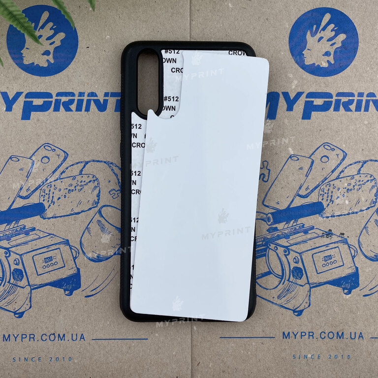 Чохол для сублімації 2D силіконовий (TPU) для Huawei P20 чорний (6258) 