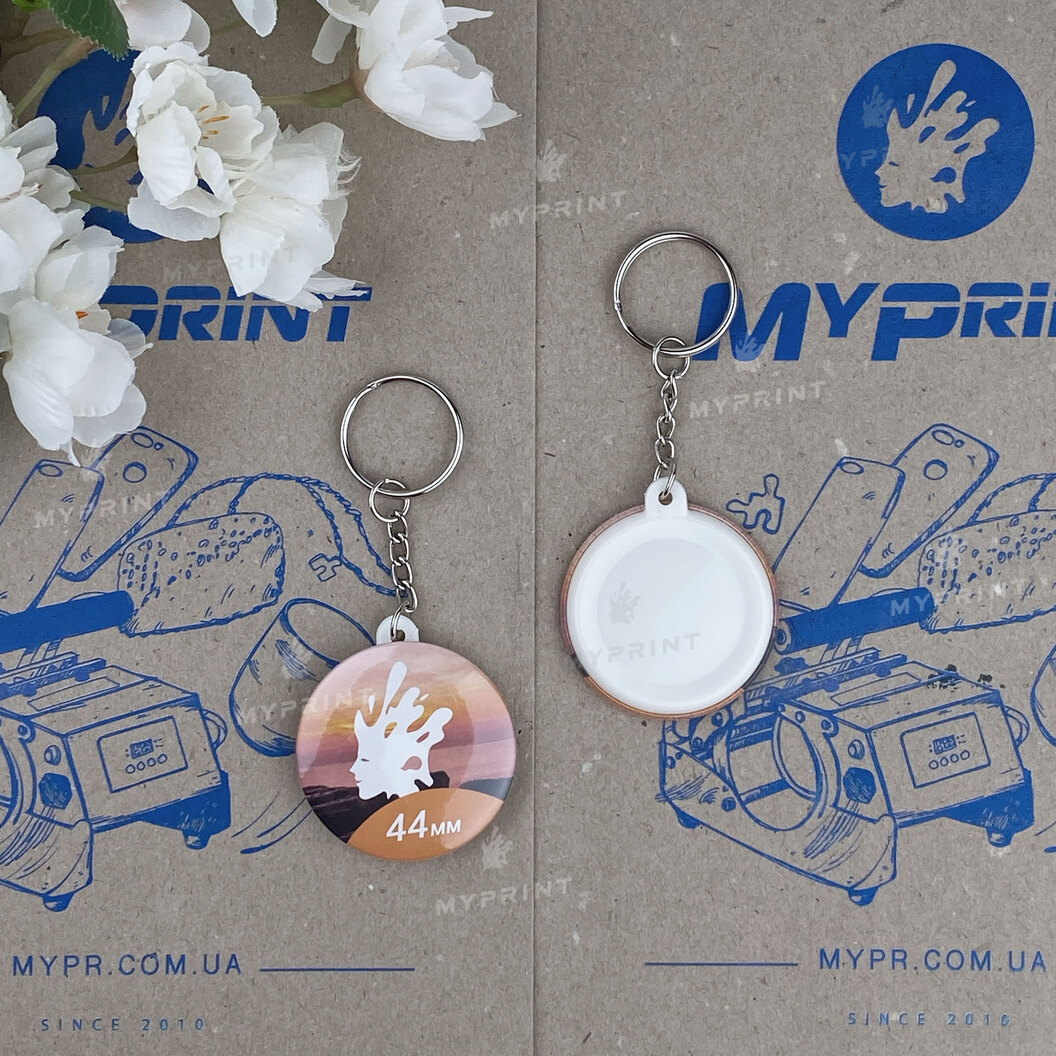 Заготовка для закатного брелока с цепочкой 44 мм (0215) - фото 1 Заготовка для закатного брелока с цепочкой 44 мм (0215) - фото 1 - Оборудование и заготовки для значков магнитов брелоков