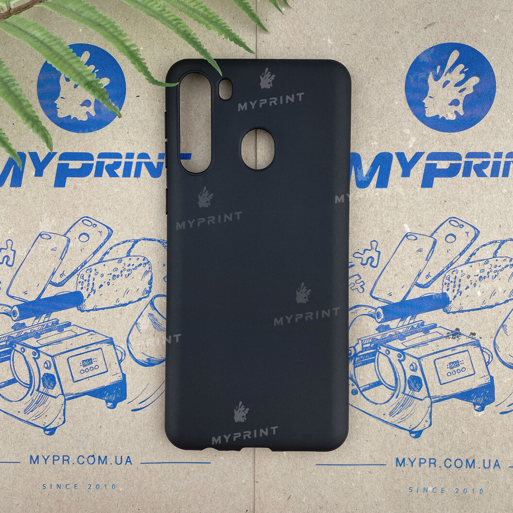 Чохол силіконовий для Samsung A21 чорний (6352) - фото 1 - Чохли для УФ друку