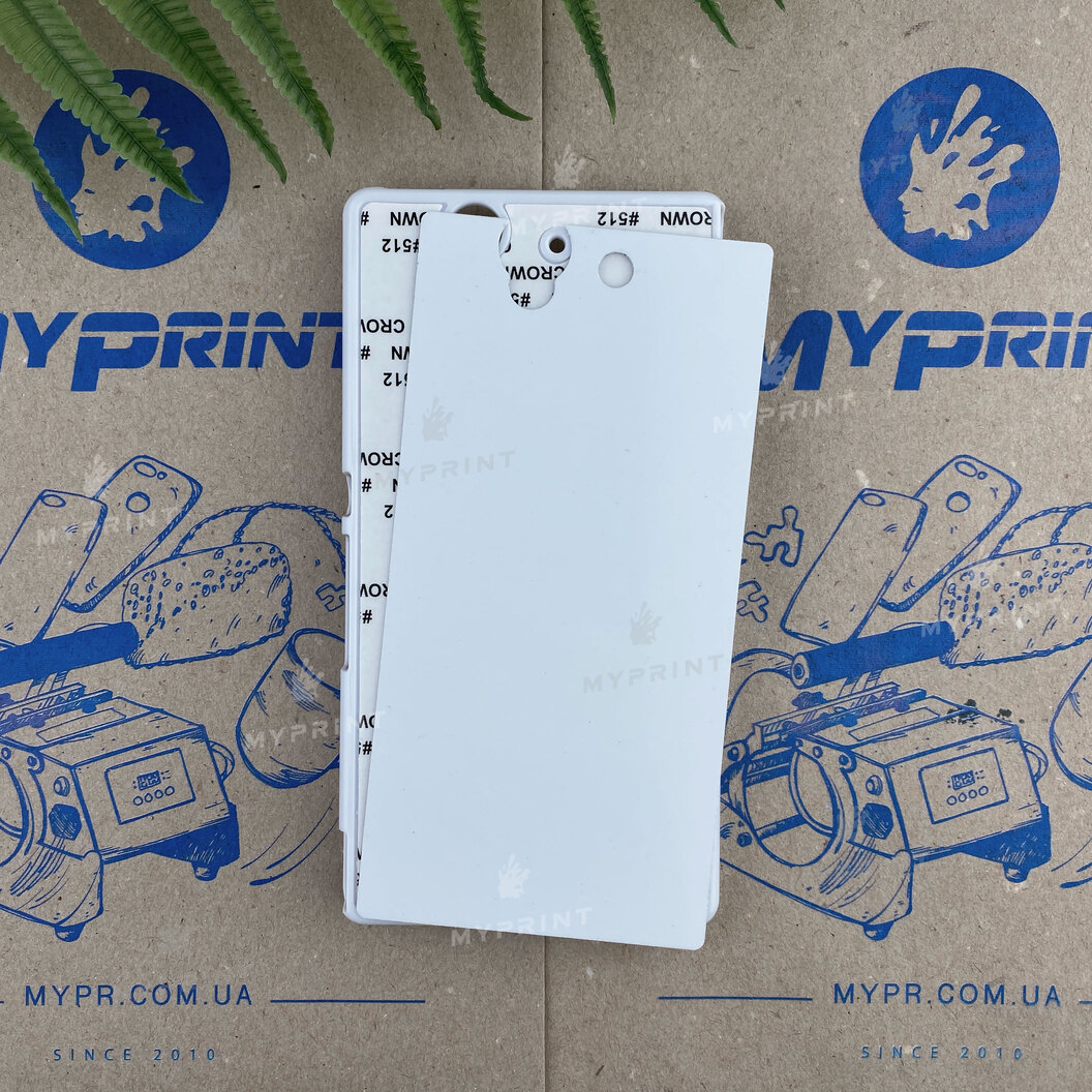 Cover for sublimation 2D plastic (PC) for Sony Xperia Z white (3537) - фото 1 - Blanks for sublimation