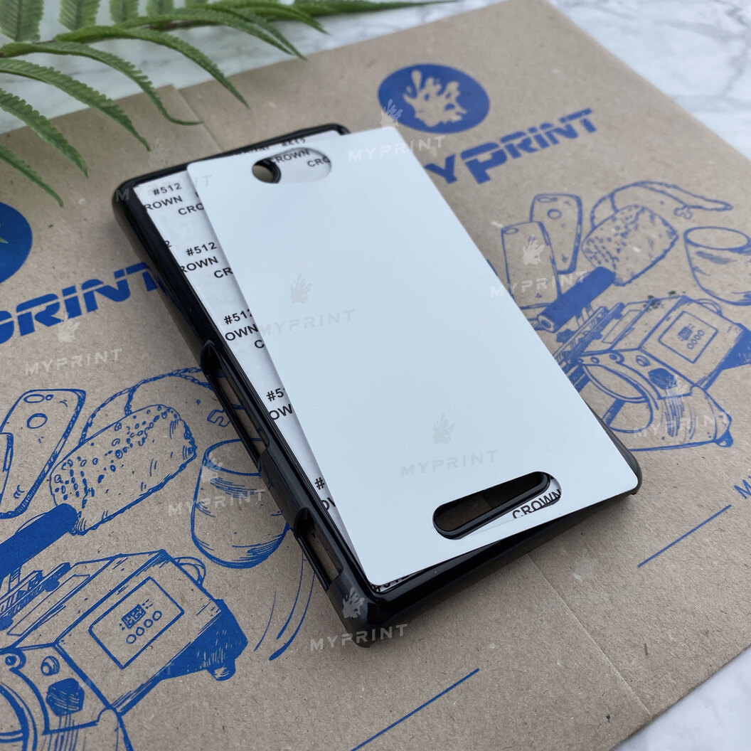 Cover for sublimation 2D plastic (PC) for Sony Xperia C black (3548) - фото 2 - Blanks for sublimation