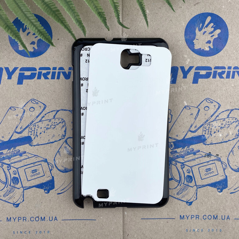 Чехол для сублимации 2D пластиковый (PC) для Samsung Note 1 черный (3471) 