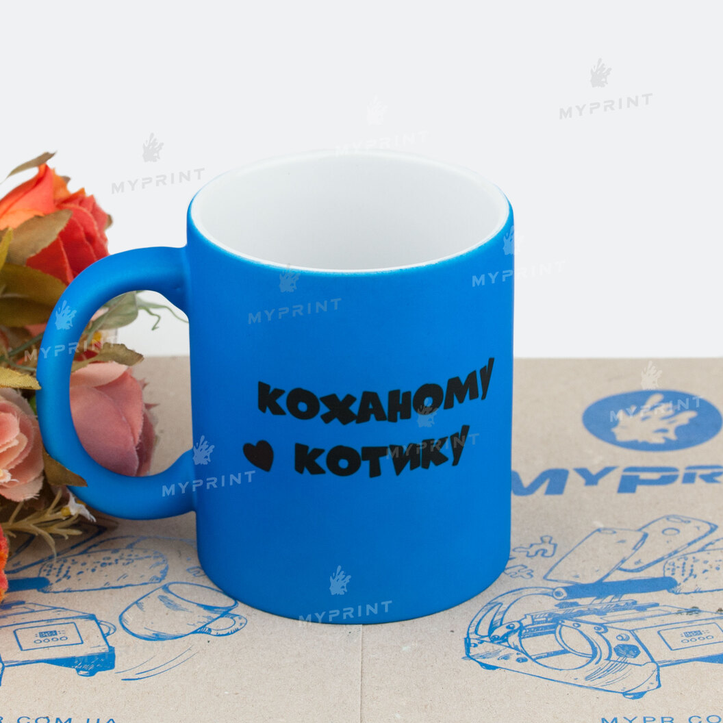 Чашка для сублімації прогумована (Soft-touch) синя 11 Oz (330 мл) (6446) - фото 3 Чашка для сублімації прогумована (Soft-touch) синя 11 Oz (330 мл) (6446) - фото 3 - Заготовки для сублімації