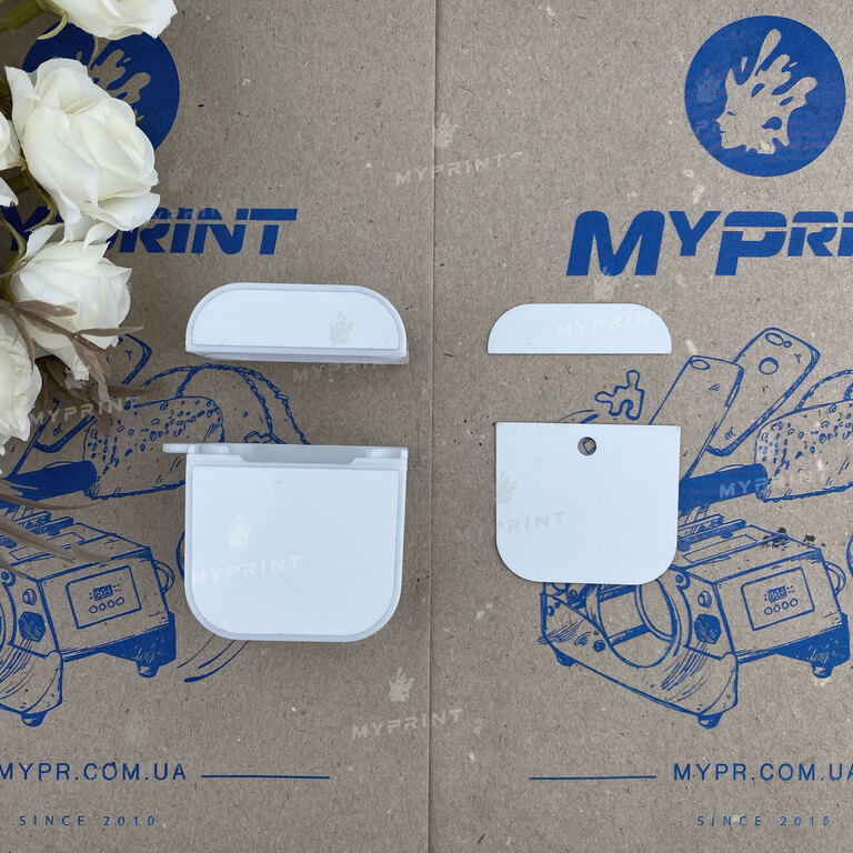 Чохол для сублімації 2D пластиковий (PC) для AirPods білий (6417)  Чохол для сублімації 2D пластиковий (PC) для AirPods білий (6417)