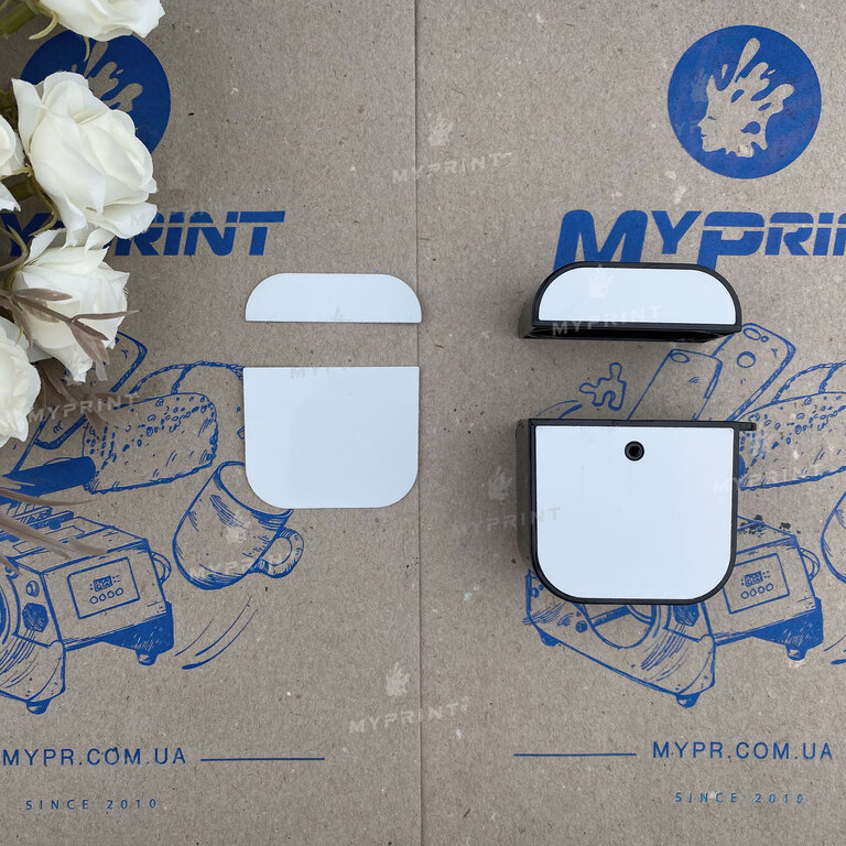 Чохол для сублімації 2D пластиковий (PC) для AirPods чорний (6416)  Чохол для сублімації 2D пластиковий (PC) для AirPods чорний (6416)