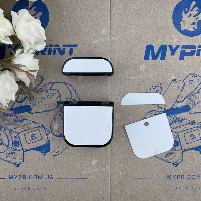 Чохол для сублімації 2D пластиковий (PC) для AirPods чорний (6416)  Чохол для сублімації 2D пластиковий (PC) для AirPods чорний (6416)