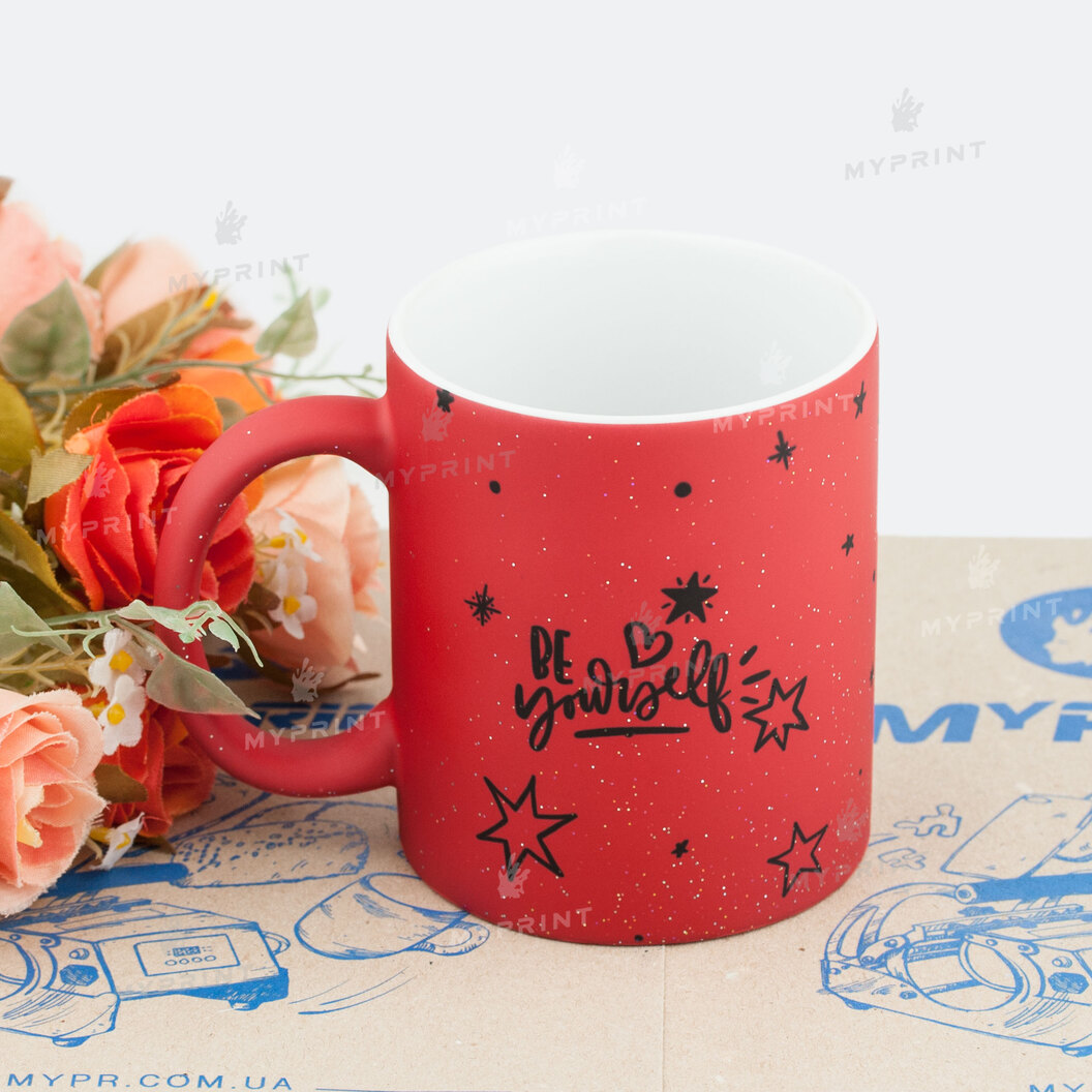 Чашка для сублімації хамелеон з блискітками матова червона 11 Oz (330 мл) (6306) - фото 5 Чашка для сублімації хамелеон з блискітками матова червона 11 Oz (330 мл) (6306) - фото 5 - Заготовки для сублімації