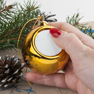 Ялинкова іграшка для сублімації у формі кулі золотиста 6 см (6931) - фото 4 Ялинкова іграшка для сублімації у формі кулі золотиста 6 см (6931) - фото 4 - Заготовки для сублімації