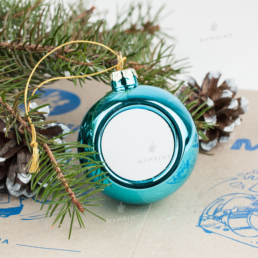 Ялинкова іграшка для сублімації у формі кулі блакитна 6 см (6932) - фото 3 Ялинкова іграшка для сублімації у формі кулі блакитна 6 см (6932) - фото 3 - Заготовки для сублімації