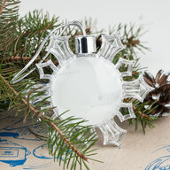 Елочная игрушка для сублимации в форме снежинки акриловая двусторонняя 10,5 см (6933) - фото 4 Елочная игрушка для сублимации в форме снежинки акриловая двусторонняя 10,5 см (6933) - фото 4 - Заготовки для сублимации