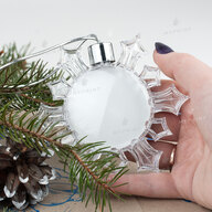 Елочная игрушка для сублимации в форме снежинки акриловая двусторонняя 10,5 см (6933) - фото 7 Елочная игрушка для сублимации в форме снежинки акриловая двусторонняя 10,5 см (6933) - фото 7 - Заготовки для сублимации