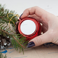 Ялинкова іграшка для сублімації у формі кулі червона 6 см (6929) - фото 4 Ялинкова іграшка для сублімації у формі кулі червона 6 см (6929) - фото 4 - Заготовки для сублімації