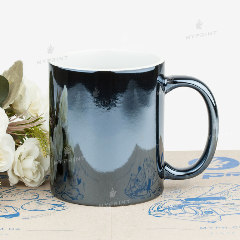 Кружка для сублимации металлик синяя 11 Oz (330 мл) (6854)  Кружка для сублимации металлик синяя 11 Oz (330 мл) (6854)