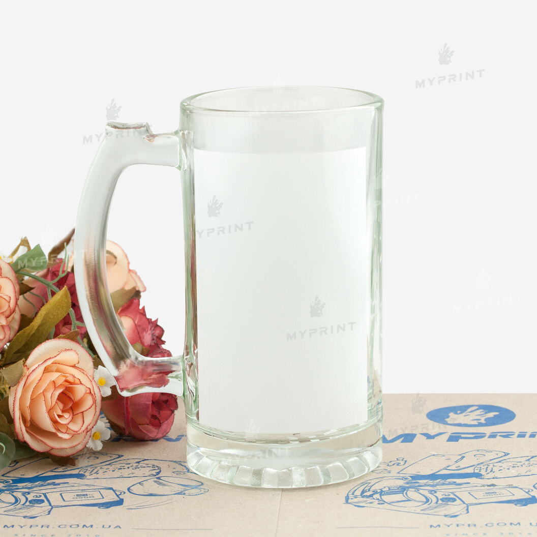 Beer glass for sublimation clear with printable area (500 ml) (6821) - фото 2 Beer glass for sublimation clear with printable area (500 ml) (6821) - фото 2 - Blanks for sublimation