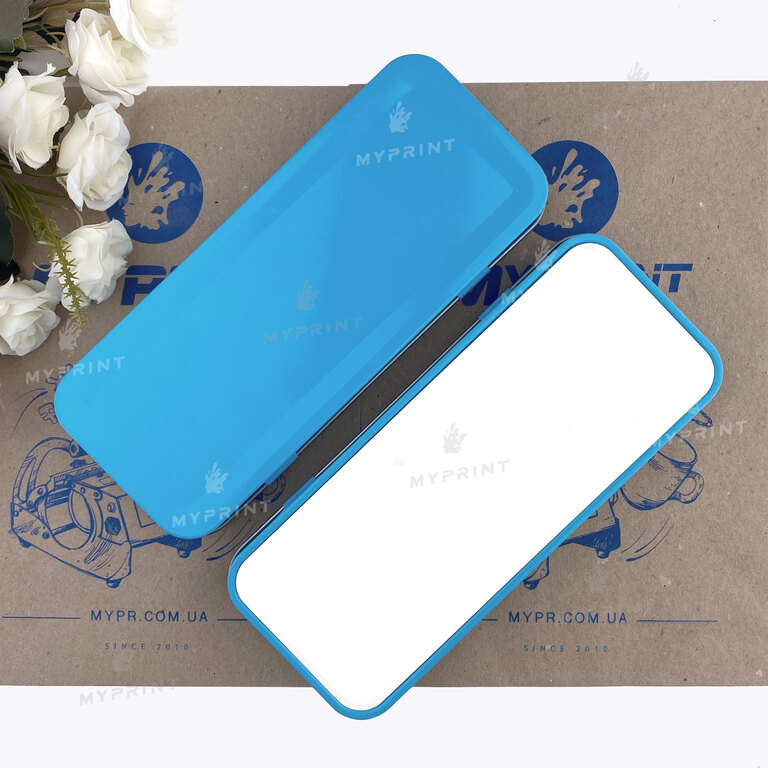 Pencil case for sublimation metallic blue 7*18 cm (6960)  Pencil case for sublimation metallic blue 7*18 cm (6960)