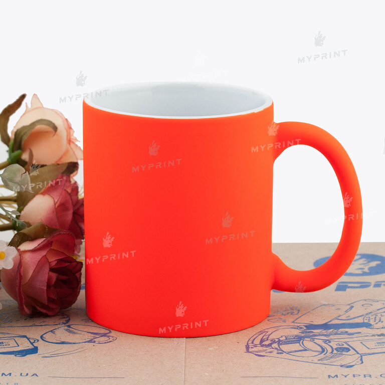 Кружка для сублимации прорезиненная (Soft-touch) оранжевая 11 Oz (330 мл) (6946)  Кружка для сублимации прорезиненная (Soft-touch) оранжевая 11 Oz (330 мл) (6946)