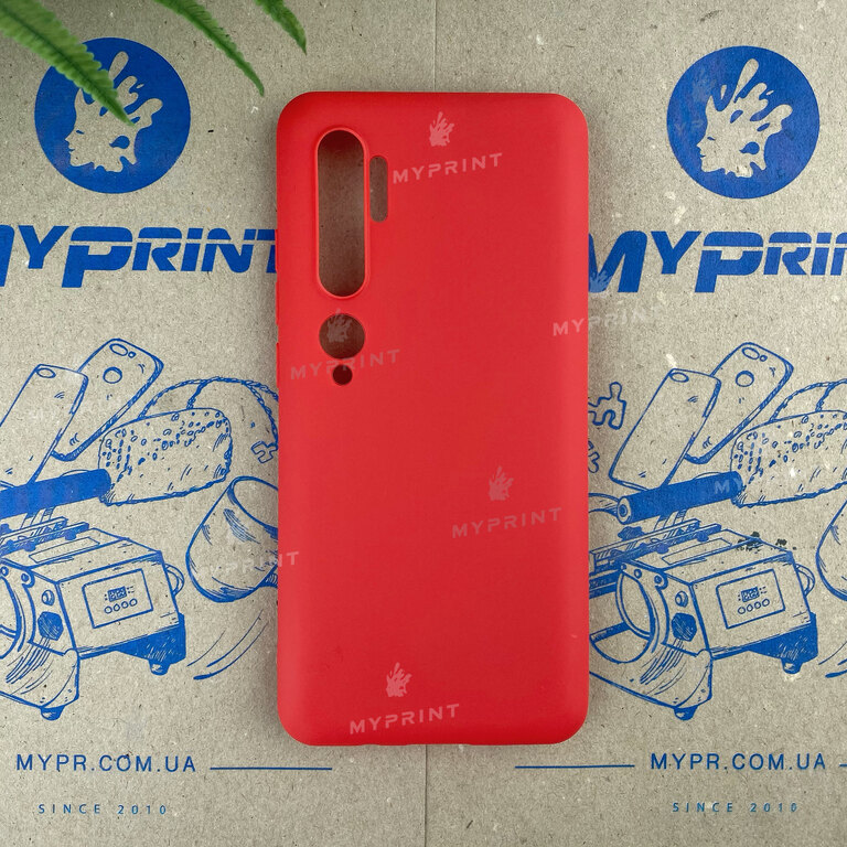 Чехол силиконовый для Xiaomi Mi Note 10 красный (6665) 