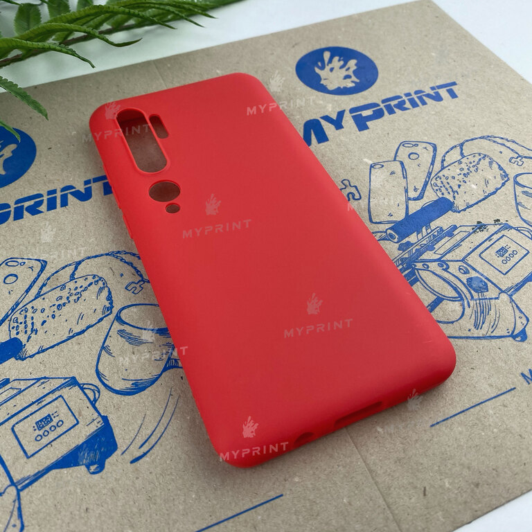 Чехол силиконовый для Xiaomi Mi Note 10 красный (6665) 