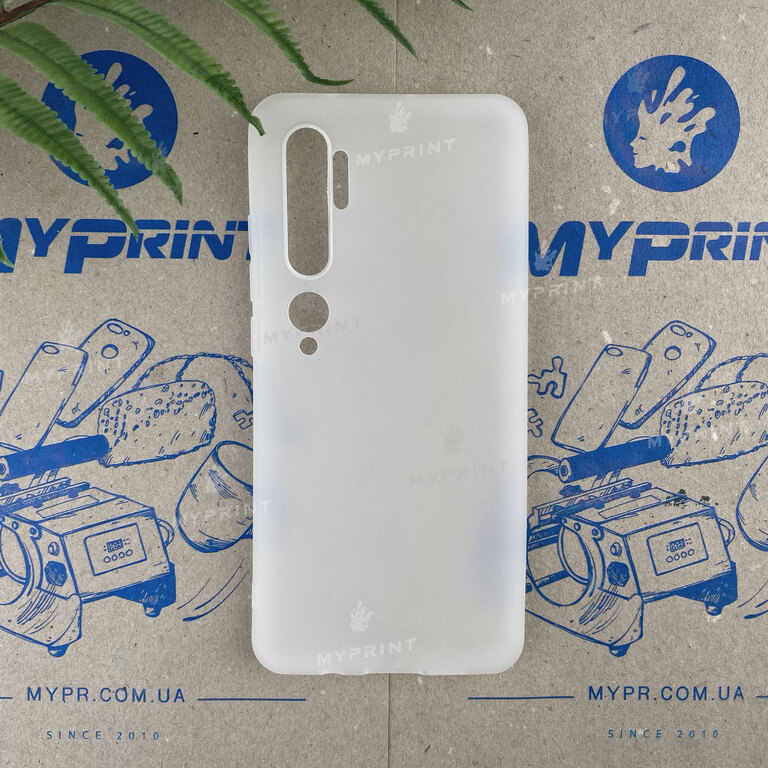 Чехол силиконовый для Xiaomi Mi Note 10 белый (6666) 