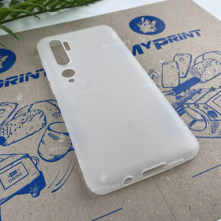 Чехол силиконовый для Xiaomi Mi Note 10 белый (6666) 