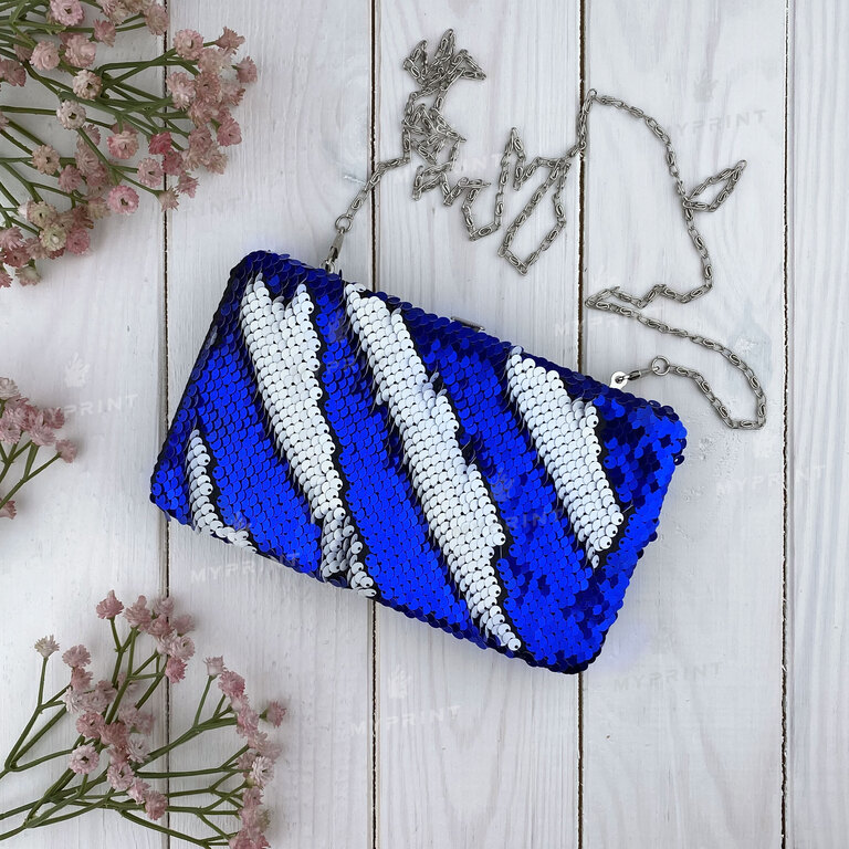Clutch for sublimation with sequins blue (5330)  Clutch for sublimation with sequins blue (5330)